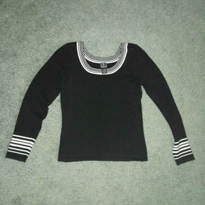 INC Black and white sweater
